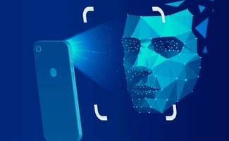 Rostro digital escaneado por un teléfono móvil, representando la videoidentificación para la emisión de certificados digitales.